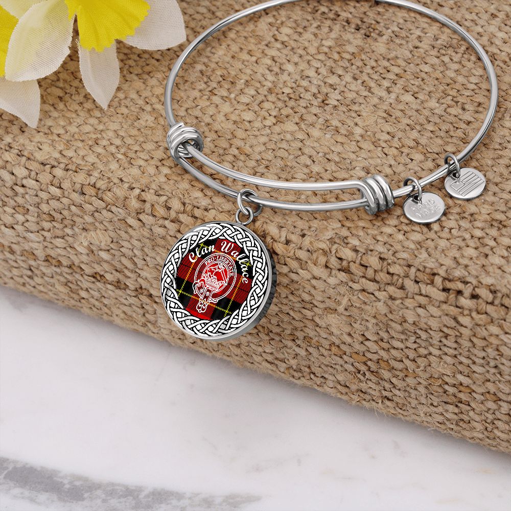 Scotstee Shop - Scotstee Shop Jewelry Wallace Crest Clan Scotland Tartan Plaid Charm Circle Bangle Bracelet Jewelry Gift  For Women