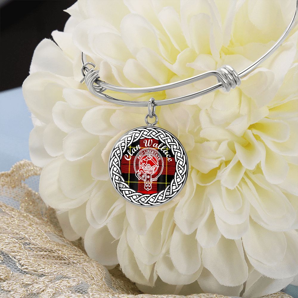 Scotstee Shop - Scotstee Shop Jewelry Wallace Crest Clan Scotland Tartan Plaid Charm Circle Bangle Bracelet Jewelry Gift  For Women