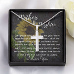 Mom Necklace Gift, Mothers's Day Necklace - Special Bond Mother's Day Artisan Crafted Cross Necklace