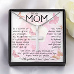To My Mom Necklace To A Woman Of Wisdom Mother's Day Gift For Mom From Son Mother's Day Artisan Crafted Cross Necklace