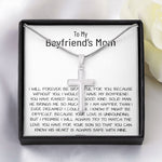 Mom Necklace, Mother-In-Law Necklace, Gift To My Boyfriend's Mom Necklace, Gift For Future Mother-In-Law Mother's Day Artisan Crafted Cross Necklace