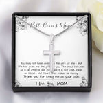 Mom Necklace, Stepmom Necklace, Bonus Mom Necklace, Mother's Day Gift For Step Mom Necklace Mother's Day Artisan Crafted Cross Necklace