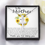 Mom Necklace, To My Mother Necklace Gift For Mom, Mother's Day Necklace From Daughter Son Mother's Day Artisan Crafted Cross Necklace