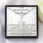 Mom Necklace, Mother-In-Law Necklace, To My Boyfriend's Mom Gift Necklace, Gift For Boyfriend's Mom Birthday Necklace Mother's Day Artisan Crafted Cross Necklace