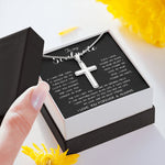 To My Soulmate - You Are My Life, My Love, And My Best Friend Mother's Day Necklace Mother's Day Artisan Crafted Cross Necklace
