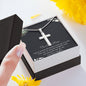 To My Mom Necklace -Mother's Day Gift For Mom From Son, Thank You Mom Mother's Day Artisan Crafted Cross Necklace