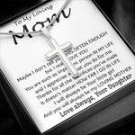 To My Loving Mom - Important Person In My Life Mother's Day Gift From Daughter Necklace Mother's Day Artisan Crafted Cross Necklace