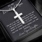 To My Beautiful Mom Necklace, Thank You For Never Ending Love From Daughter, Necklace Gift For Mom Mother's Day Artisan Crafted Cross Necklace