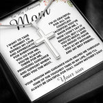 To my Amazing Mom Gift From Son Mother's Day Necklace Mother's Day Artisan Crafted Cross Necklace