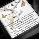 Mom Necklace, Mother and Son Gift, Gift For Mom From Son, Sentimental Gifts For Mom From Son,  Mother's Day Necklace Mother's Day Artisan Crafted Cross Necklace