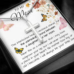 Mom Necklace Gift - To My Mom - Gift From Daughter - Mother's Day Necklace Mother's Day Artisan Crafted Cross Necklace