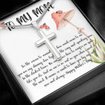 Mom Necklace, Gift Necklace For Mom Always Love You, Mother Necklace Mother's Day Artisan Crafted Cross Necklace