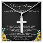 To My Mom Necklace You Are The World Mother Gift Necklace Mother's Day Artisan Crafted Cross Necklace