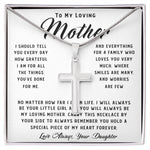 To My Loving Mother Necklace Where Are Smiles Are Many And Worries Are Few Gift For Her Mother's Day Necklace Mother's Day Artisan Crafted Cross Necklace