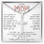 To My Mom Necklace To A Woman Of Wisdom Gift For Mom From Son Mother's Day Artisan Crafted Cross Necklace