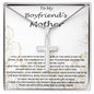 Mom Necklace, Mother-In-Law Necklace, To My Boyfriend's Mom Gift Necklace, Gift For Boyfriend's Mom Birthday Necklace Mother's Day Artisan Crafted Cross Necklace