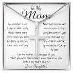 Mom Necklace - To Mom Necklace, Gorgeous Necklace for Mom from Daughter Mother's Day Gift Mother's Day Artisan Crafted Cross Necklace