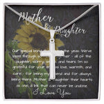 Mom Necklace Gift, Mothers's Day Necklace - Special Bond Mother's Day Artisan Crafted Cross Necklace