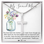 Mom Necklace, Bonus Mom Necklace Gift For Stepmom Necklace Mother's Day Artisan Crafted Cross Necklace