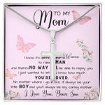 To My Mom Necklace Gift From Son Mother's Day Necklace Mother's Day Artisan Crafted Cross Necklace