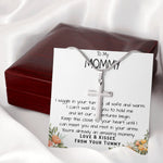 Mommy Necklace, To My Mommy Necklace, Gift For Mom To Be Necklace, Gift For First Time Mom, Expecting Mother Necklace, New Mom Necklace Gift Mother's Day Artisan Crafted Cross Necklace