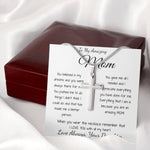 Mom Necklace - Gift for Mom from Daughter, Mother's Day Gift Mother's Day Artisan Crafted Cross Necklace