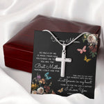 To My Mom Time May Fly Mother's Day Necklace Mother's Day Artisan Crafted Cross Necklace