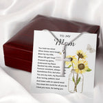 Mom Necklace Gift - To My Mom - You Mean The World For All You Do Mother's Day Necklace Mother's Day Artisan Crafted Cross Necklace