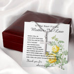 Mother-In-Law Necklace, Thank You To Mother-In-Law Necklace Gift Mother's Day Artisan Crafted Cross Necklace