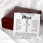 To My Loving Mom Necklace Gift I Need To Say Mom I Love You Gift For Her Mother's Day Necklace Mother's Day Artisan Crafted Cross Necklace