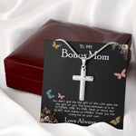 To My Bonus Mom Necklace Love Always Greatest Mother's Day Gift Necklace Mother's Day Artisan Crafted Cross Necklace