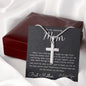 To My Mom Necklace, To My Beautiful Mom Necklace, Mother's Day Gift For Mom From Son, Thank You Mom Mother's Day Artisan Crafted Cross Necklace