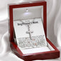 Mother-In-Law Necklace, Gift To My Boyfriend's Mom Necklace, Gift For Future Mother-In-Law Mother's Day Artisan Crafted Cross Necklace