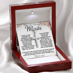 To my Amazing Mom Gift From Son Mother's Day Necklace Mother's Day Artisan Crafted Cross Necklace