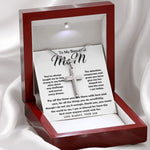 To My Beautiful Mom Necklace The Best Mom Anyone Could Wish For, Mother's Day Gift Necklace Mother's Day Artisan Crafted Cross Necklace