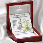 Mother-In-Law Necklace, Thank You To Mother-In-Law Necklace Gift Mother's Day Artisan Crafted Cross Necklace