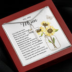 Mom Necklace Gift - To My Mom - You Mean The World For All You Do Mother's Day Necklace Mother's Day Artisan Crafted Cross Necklace