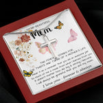 Mom Necklace Gift - To My Mom - Twists & Turns Gift Set Mom Necklace Mother's Day Artisan Crafted Cross Necklace
