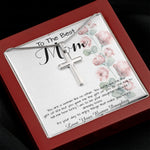 To Mom - From Bonus Daughter - Woman Like No Other Mother's Day Necklace Mother's Day Artisan Crafted Cross Necklace