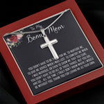 To My Bonus Mom Necklace, Thank You For Everything Mother's Day Gift For Mom Mother's Day Artisan Crafted Cross Necklace