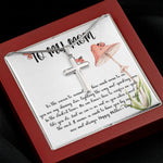 Mom Necklace, Gift Necklace For Mom Always Love You, Mother Necklace Mother's Day Artisan Crafted Cross Necklace