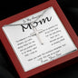 Mom Necklace - To Mom Necklace, Gift for Mom from Son Mother's Day Artisan Crafted Cross Necklace