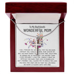 Mom Necklace, Mother-In-Law Necklace, To My Boyfriend's Mom Gift Necklace Mother's Day Artisan Crafted Cross Necklace