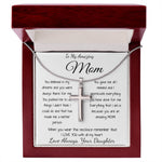 Mom Necklace - Gift for Mom from Daughter, Mother's Day Gift Mother's Day Artisan Crafted Cross Necklace