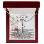 Mother-In-Law Necklace, To My Boyfriend's Mom Gift, Future Mother-In-Law Necklace Mother's Day Artisan Crafted Cross Necklace