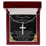 To My Mom Necklace You Are The World Mother Gift Necklace Mother's Day Artisan Crafted Cross Necklace