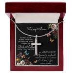 To My Mom Time May Fly Mother's Day Necklace Mother's Day Artisan Crafted Cross Necklace