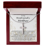 Mom Necklace, Mother-In-Law Necklace, To My Boyfriend's Mom Gift Necklace, Gift For Boyfriend's Mom Birthday Necklace Mother's Day Artisan Crafted Cross Necklace