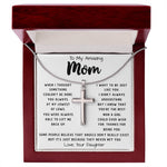 To My Amazing Mom Necklace From Son Little Boy You Taught Me Right Mom Birthday Gift For Her Mother's Day Necklace Mother's Day Artisan Crafted Cross Necklace
