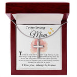 Mom Necklace Gift, To My Loving Mom Necklace, You Held Me When Times were Tough, You are My Rock Mother's Day Artisan Crafted Cross Necklace